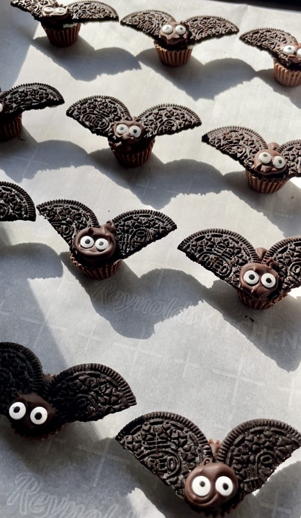 Halloween bat cookies ready to be served!