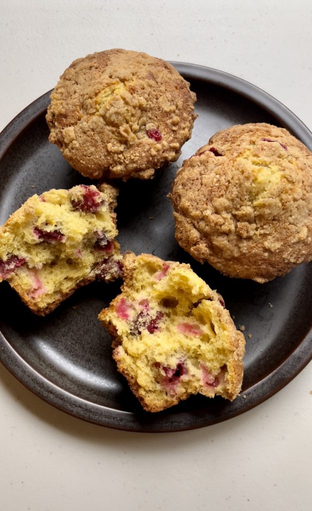 These cranberry orange muffins are incredibly fluffy on the inside!