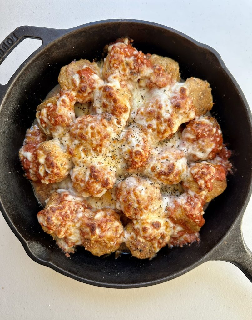Healthy chicken parmesan meatballs are comforting, easy to make and so delicious!