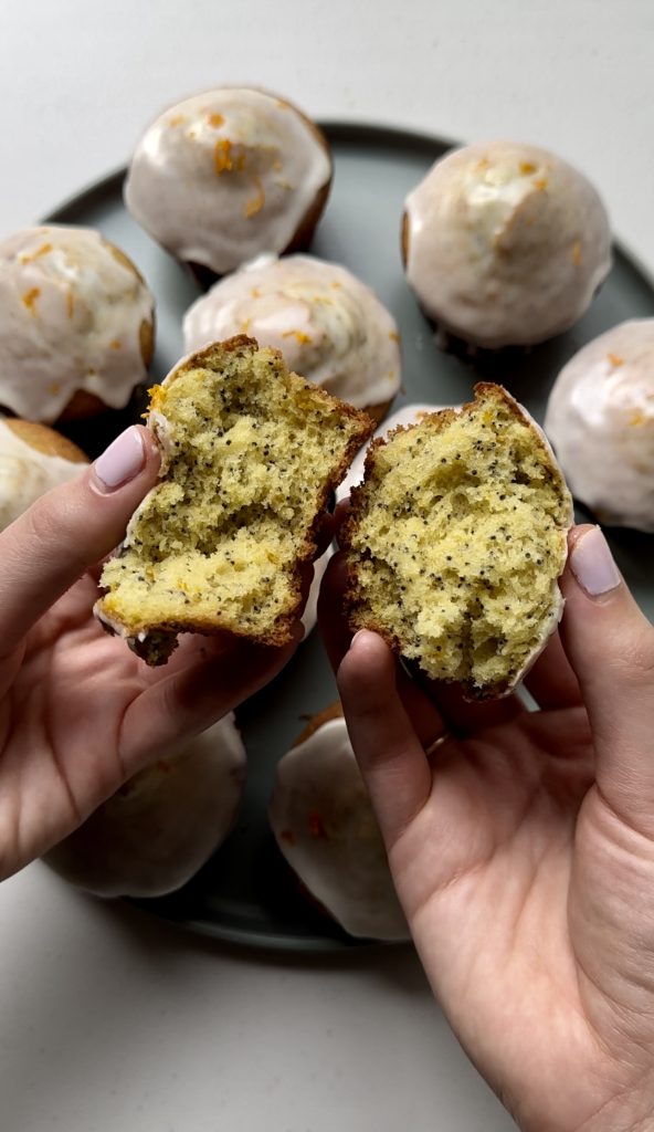 These poppyseed muffins are tender on the inside and make for the perfect breakfast or on the go snack!