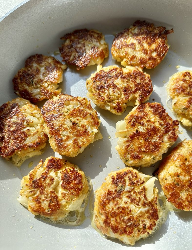 Getting the outside of these cheesy cauliflower bites deeply golden brown is what makes them so delicious!