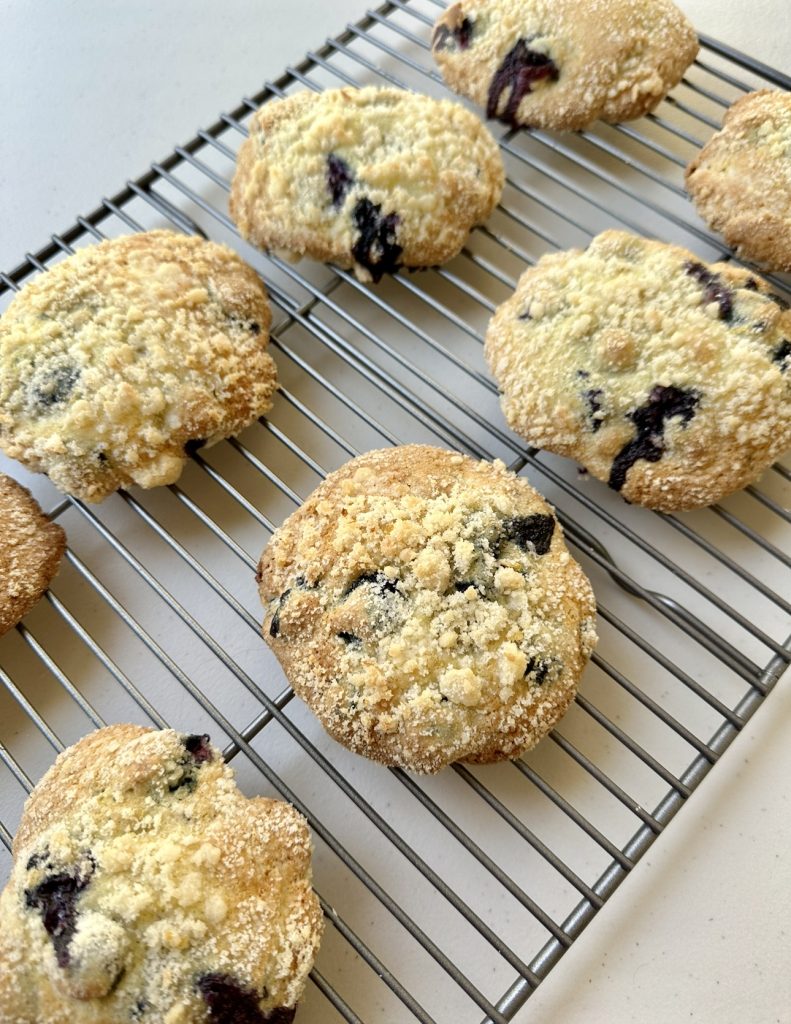 These lemon blueberry cookies are so soft- their almost like a muffin in cookie form!
