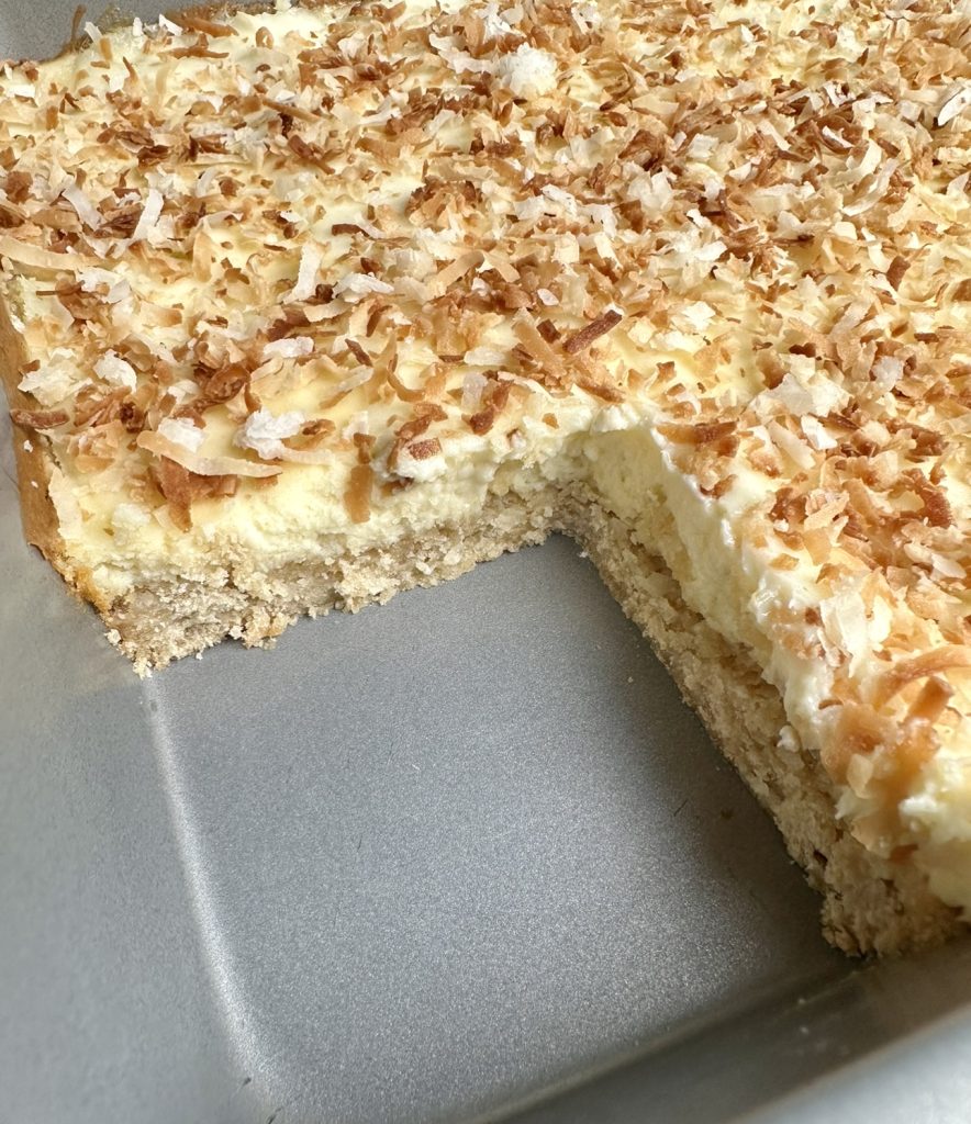 The interior of these coconut and lime bars is thick, creamy and full of lime flavor!