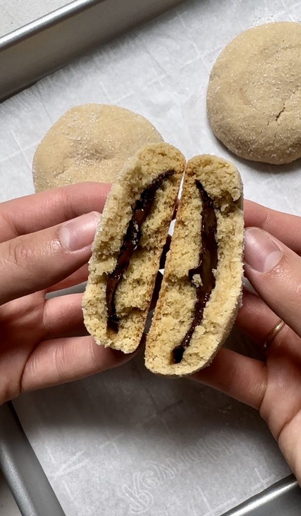 Chocolate filled cookies are best enjoyed warm because the chocolate in the center is still gooey and delicious! 
