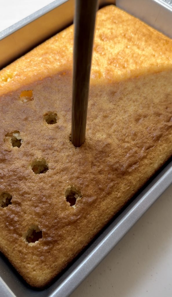 Poke cake gets its name from literally poking holes in the cake for the filling to seep through!