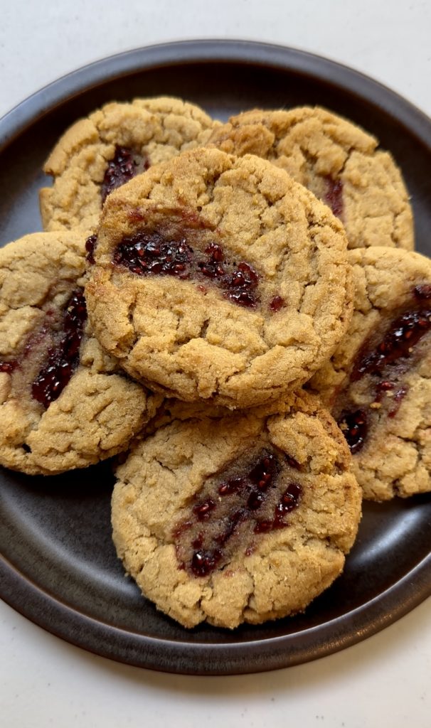 Peanut butter and jelly cookies are soft, chewy and bring back so much nostalgia from eating peanut butter and jelly sandwiches as a kid!