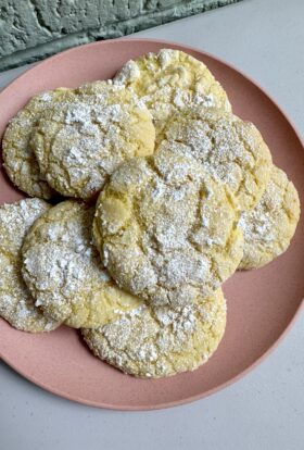 Lemon Crinkle Cake Mix Cookies