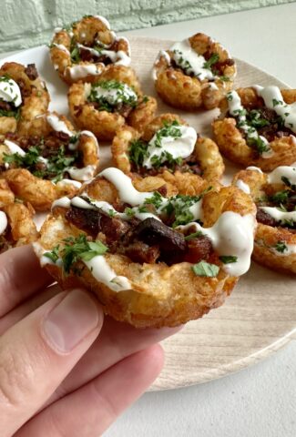 loaded tater tot cups