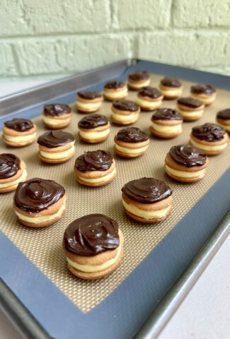 boston cream pie cookie bites