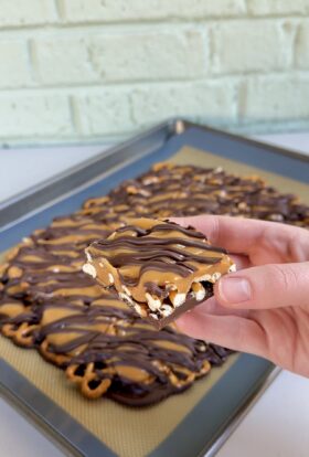 salted caramel pretzel bark