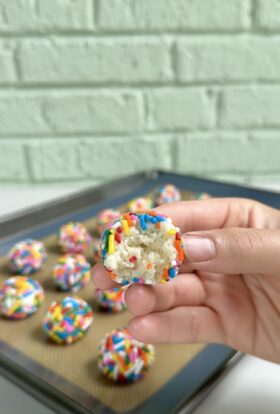 funfetti cheesecake bites