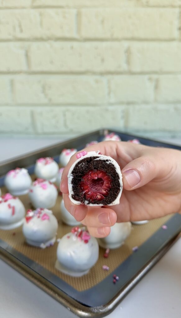 White Chocolate Raspberry Oreo Balls