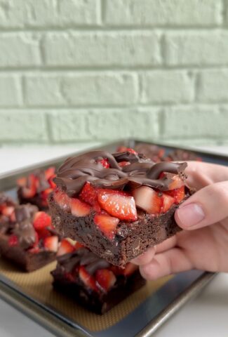 Chocolate Covered Strawberry Brownies