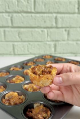 Sloppy Joe Tater Tot Cups