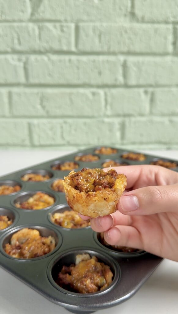 Sloppy Joe Tater Tot Cups