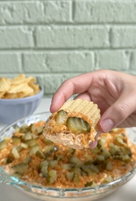 Buffalo Chicken Fried Pickle Dip