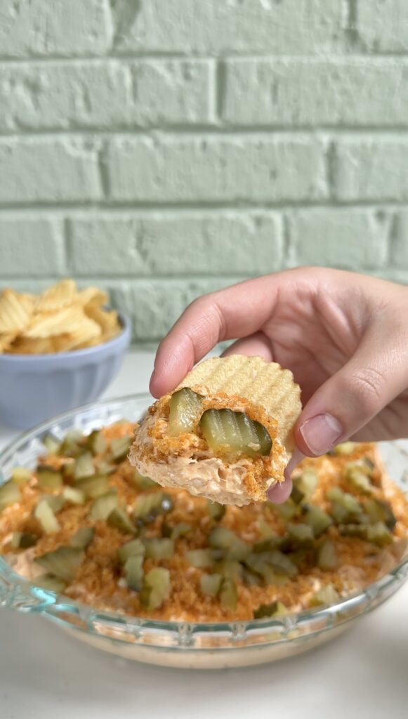 Buffalo Chicken Fried Pickle Dip